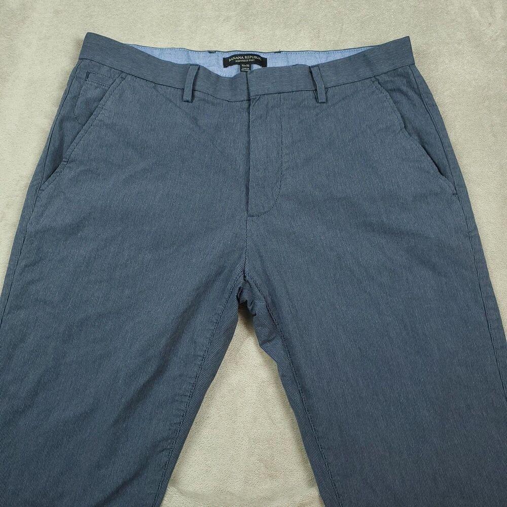 Banana Republic Kentfield Pants Mens 32x32 Blue Gray 100% Cotton Chino - Picture 10 of 13